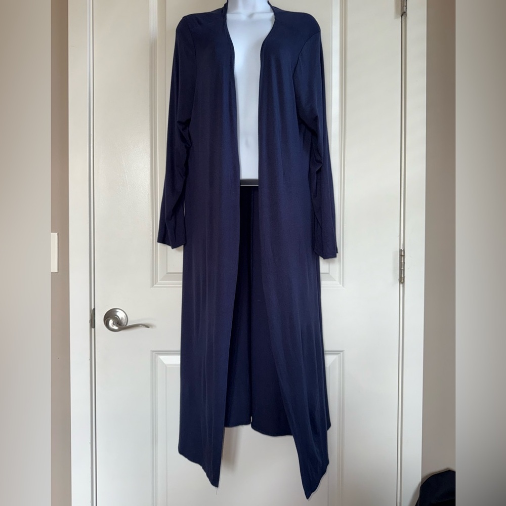 Urban Rose Navy Blue Long Cardigan Size 2X Soft Made in USA